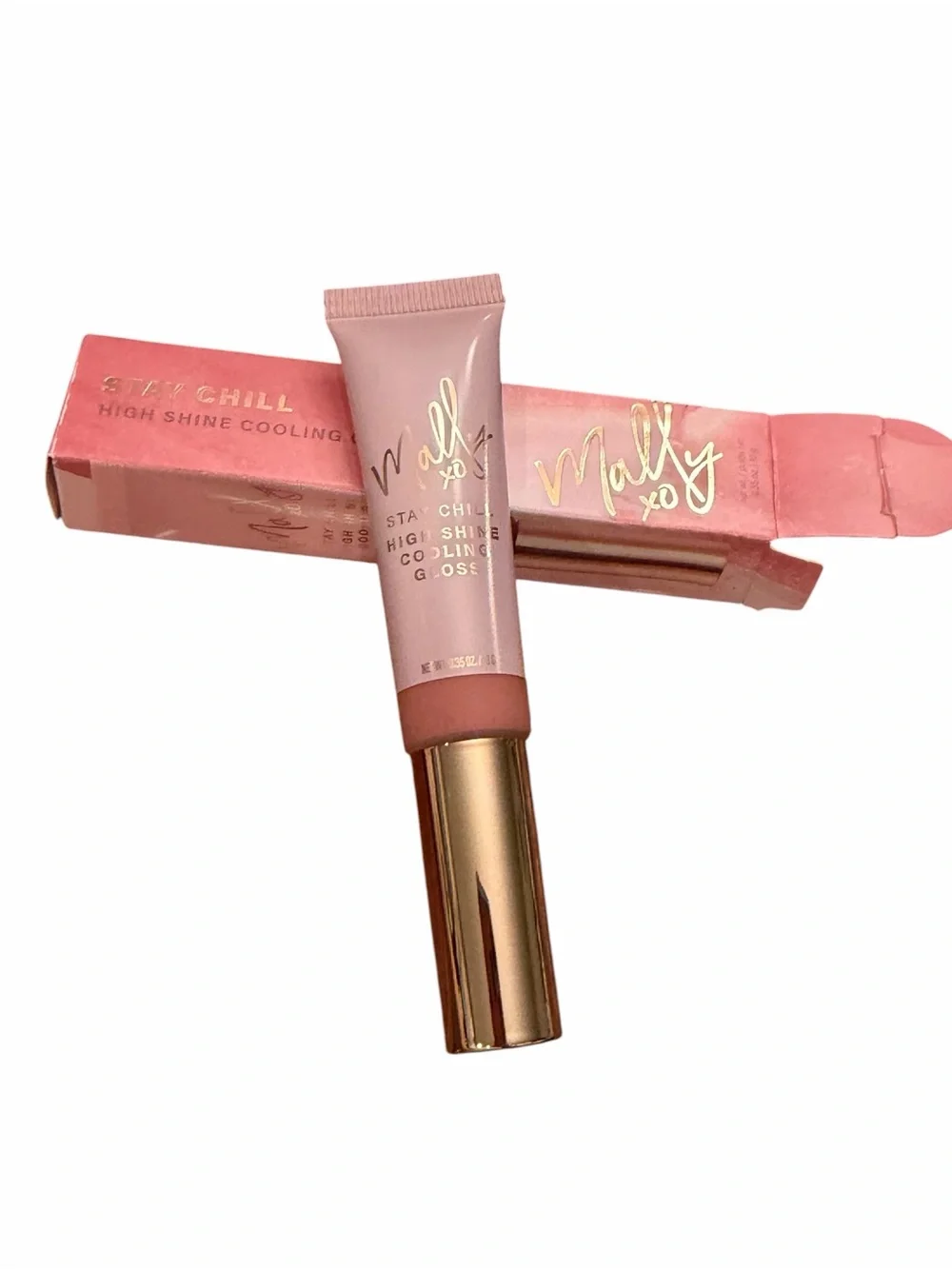 Mally‎ XO Stay Chill High Shine Cooling Lip Gloss MINTY MAUVE .35 oz NEW